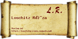 Loschitz Róza névjegykártya